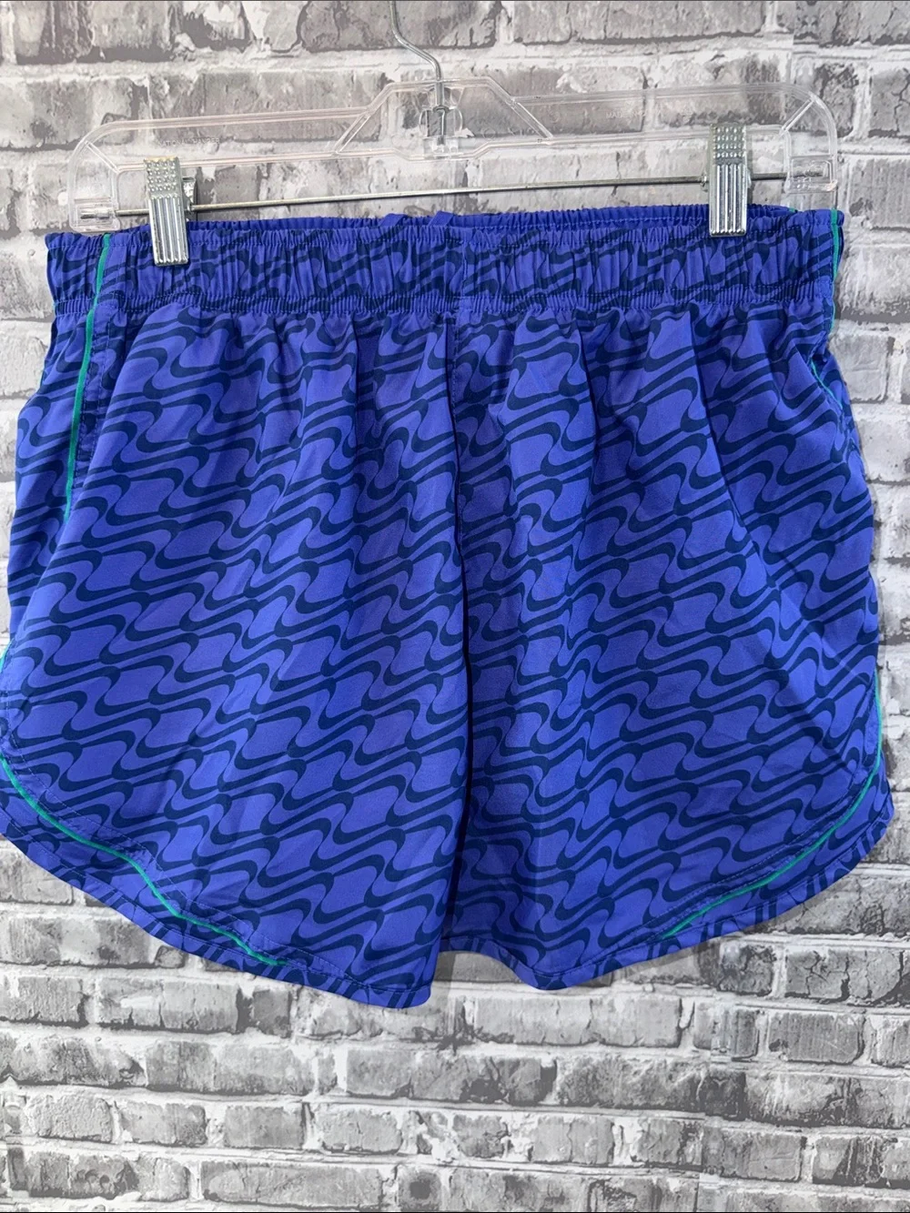 Nike Purple Wave Print Shorts with Green Trim